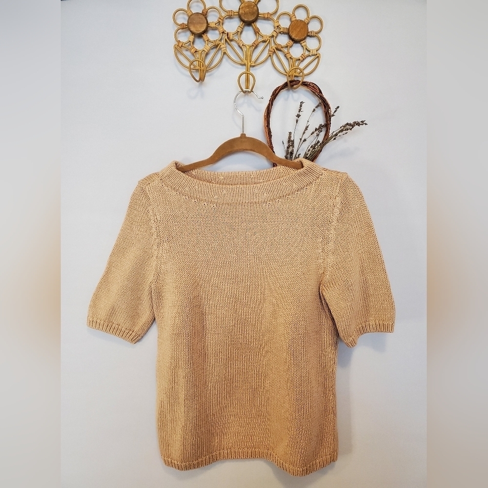 Talbots Womans Tan Ribbed Sweater